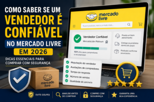 Como identificar um vendedor confiável no Mercado Livre em 2026 analisando reputação, avaliações, Mercado Líder e histórico de vendas